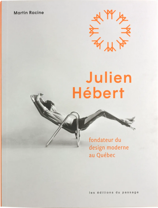 Book cover. A monochrome photo of a reclining person in a pool chair. The book title is printed in orange. 