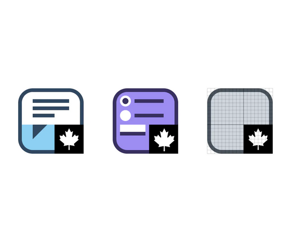 Deux icônes dessinées à partir d'une grille.