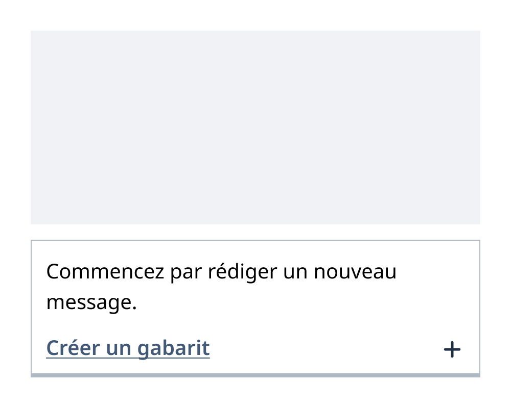 Une boite avec du contenu d'aide et un lien d'action.