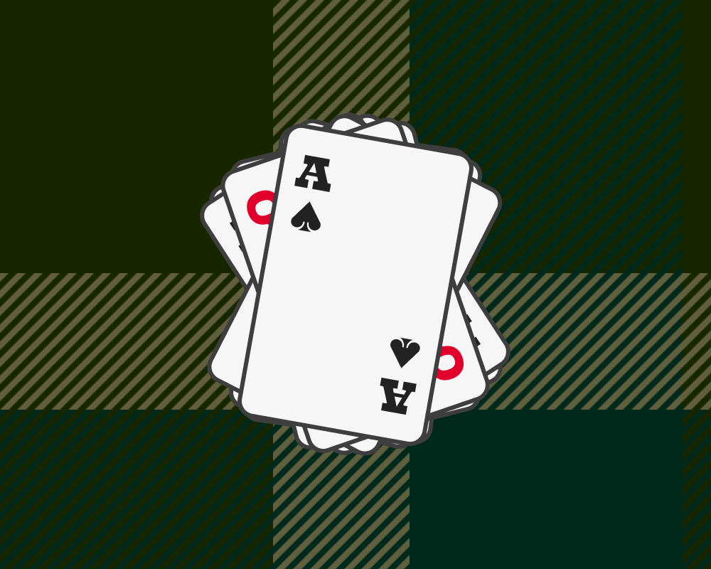 Un tas de carte. Toutes les cartes sont empilé face visible une par dessus l'autre. Seule la dernière carte est complètement visible.