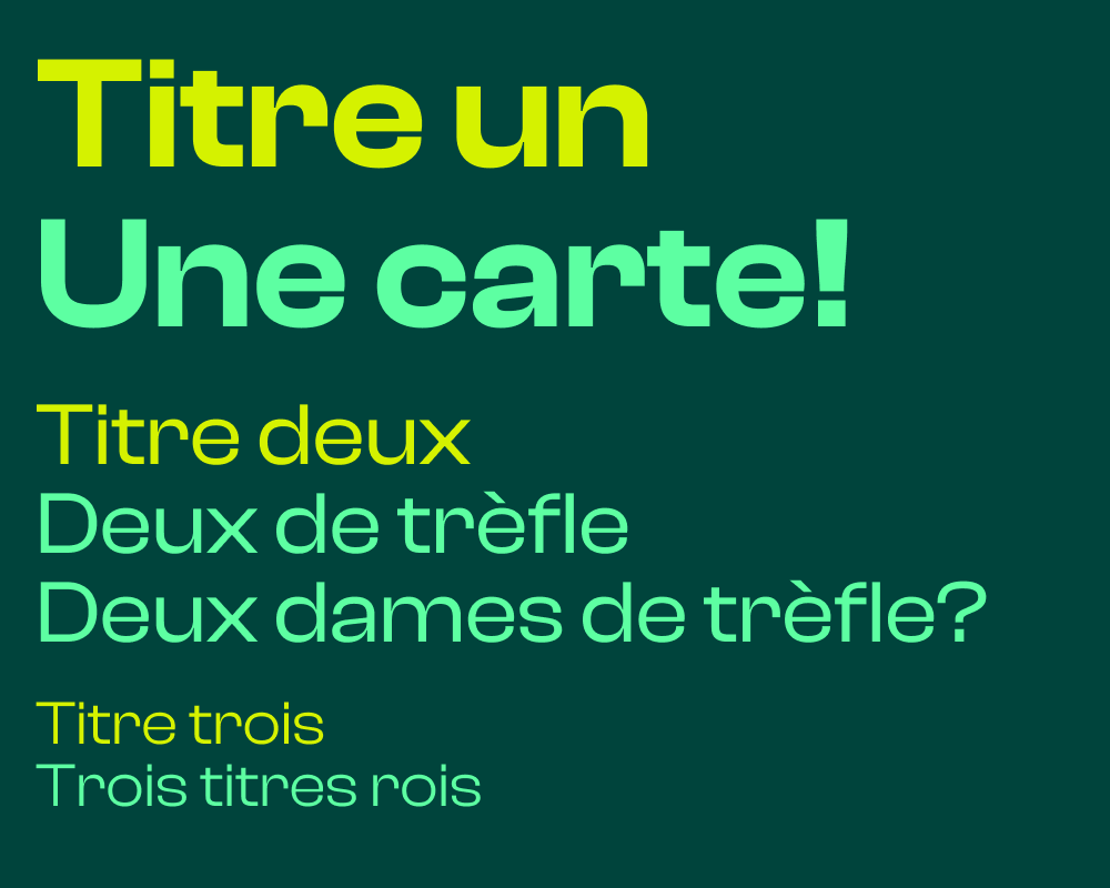 Une composition pour illustrer une typographie. La fonte est large. Les ouvertures contrastent avec les traits gras. Les glyphes semblent presque carrés, mais sont définitivement plus arrondi. Les terminaisons sont droites.